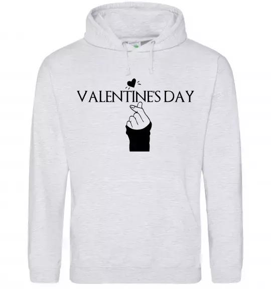 Женская толстовка (худи) VALENTINE'S DAY Серый меланж фото