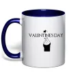 Чашка с цветной ручкой VALENTINE'S DAY Глубокий темно-синий фото
