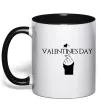 Чашка с цветной ручкой VALENTINE'S DAY Черный фото