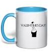Чашка с цветной ручкой VALENTINE'S DAY Голубой фото
