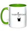 Чашка с цветной ручкой VALENTINE'S DAY Зеленый фото