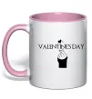 Чашка с цветной ручкой VALENTINE'S DAY Нежно розовый фото