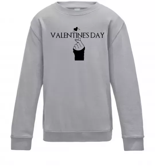 Детский Свитшот VALENTINE'S DAY Серый меланж фото