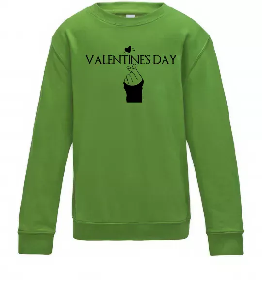 Детский Свитшот VALENTINE'S DAY Лаймовый фото