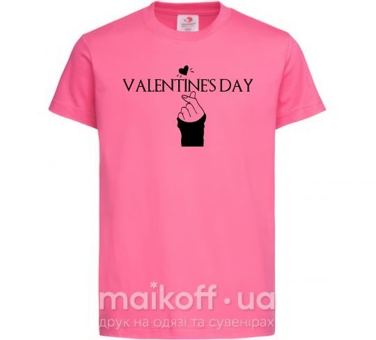 Дитяча футболка VALENTINE'S DAY Яскраво-рожевий фото
