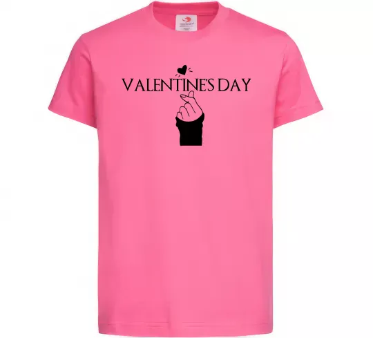 Дитяча футболка VALENTINE'S DAY Яскраво-рожевий фото