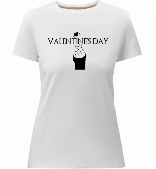 Жіноча преміум футболка VALENTINE'S DAY Білий фото