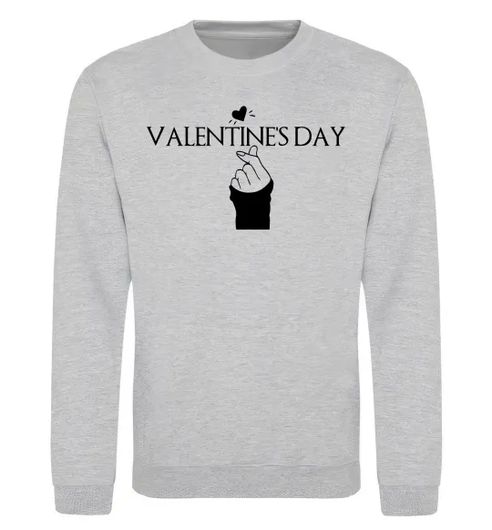 Свитшот VALENTINE'S DAY Серый меланж фото