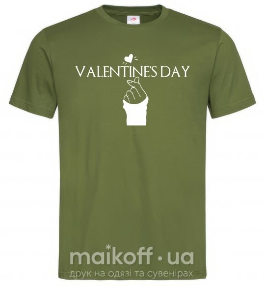 Чоловіча футболка VALENTINE'S DAY Оливковий фото