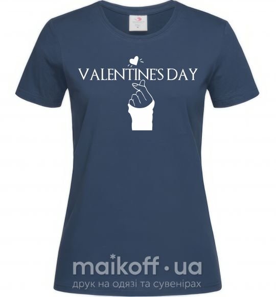 Жіноча футболка VALENTINE'S DAY Темно-синій фото