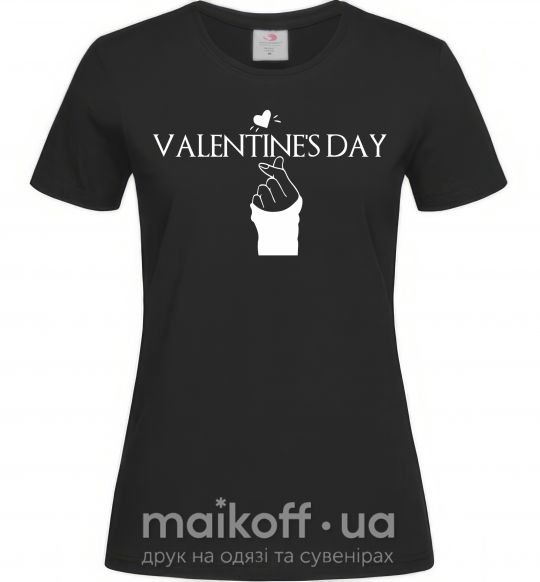 Жіноча футболка VALENTINE'S DAY Чорний фото