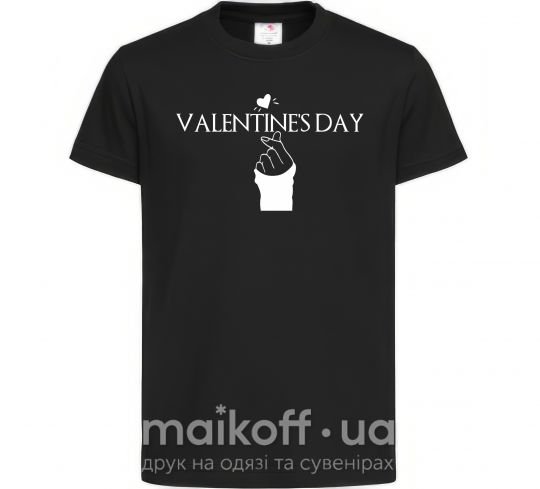 Дитяча футболка VALENTINE'S DAY Чорний фото