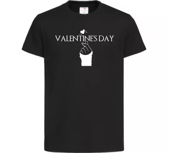 Дитяча футболка VALENTINE'S DAY Чорний фото