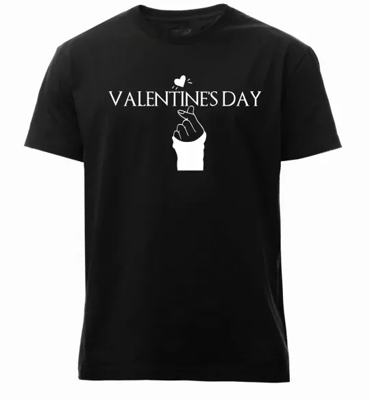 Мужская премиум футболка VALENTINE'S DAY Черный фото