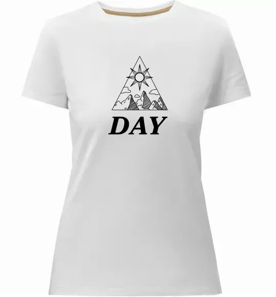 Женская премиум футболка DAY Белый фото