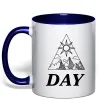 Чашка с цветной ручкой DAY Глубокий темно-синий фото