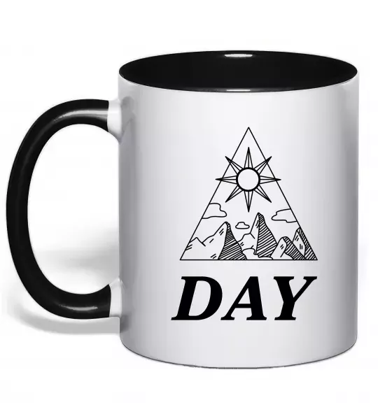 Чашка с цветной ручкой DAY Черный фото