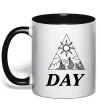 Чашка с цветной ручкой DAY Черный фото