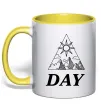 Чашка з кольоровою ручкою DAY Лимонний фото