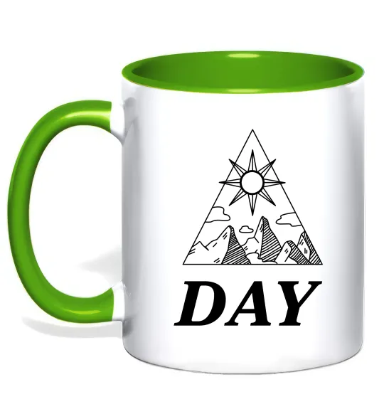 Чашка з кольоровою ручкою DAY Лаймовий фото