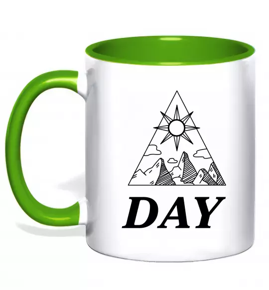 Чашка с цветной ручкой DAY Зеленый фото