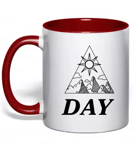 Чашка с цветной ручкой DAY Красный фото