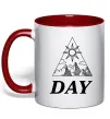 Чашка с цветной ручкой DAY Красный фото