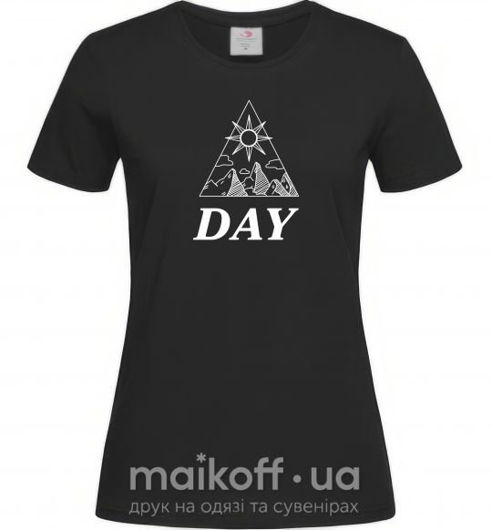 Жіноча футболка DAY Чорний фото