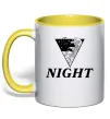 Чашка с цветной ручкой NIGHT Лимонный фото