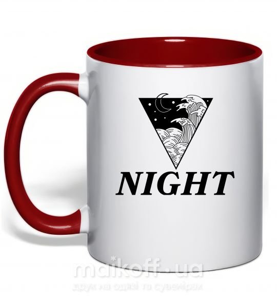 Чашка с цветной ручкой NIGHT Красный фото