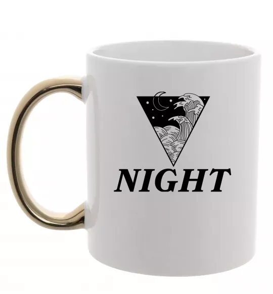 Чашка з кольоровою ручкою NIGHT Золото фото