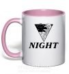 Чашка с цветной ручкой NIGHT Нежно розовый фото
