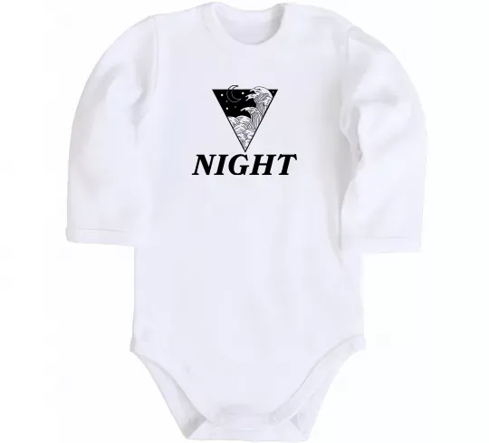 Дитячий бодік NIGHT Білий фото