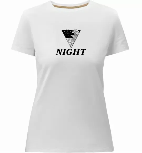 Жіноча преміум футболка NIGHT Білий фото