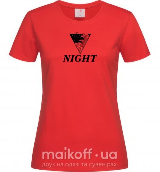 Жіноча футболка NIGHT Червоний фото