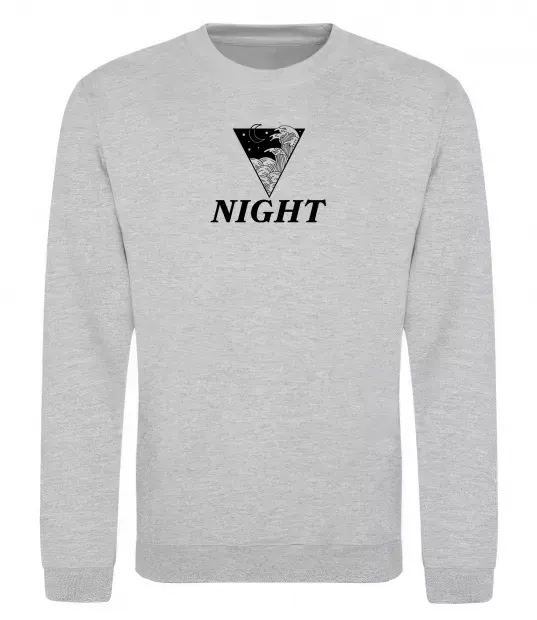 Свитшот NIGHT Серый меланж фото