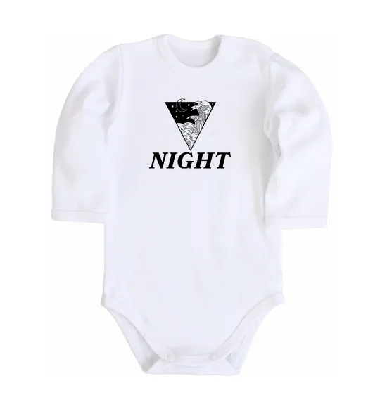 Детский боди NIGHT Белый фото