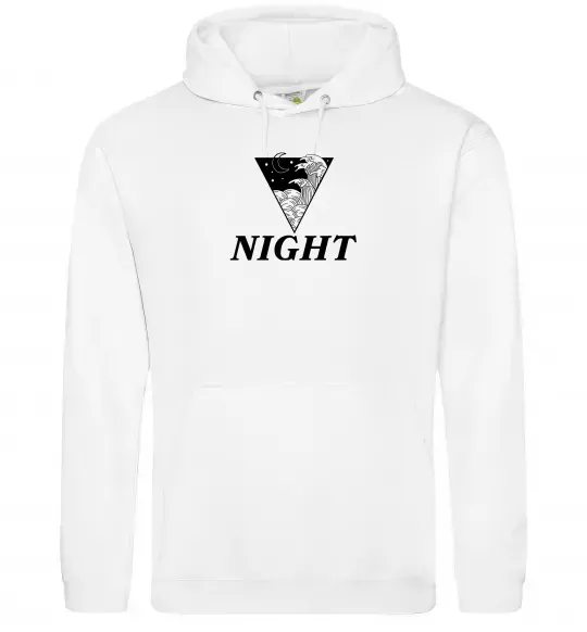 Мужская толстовка (худи) NIGHT Белый фото