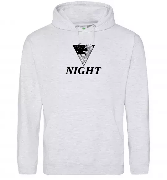 Мужская толстовка (худи) NIGHT Серый меланж фото