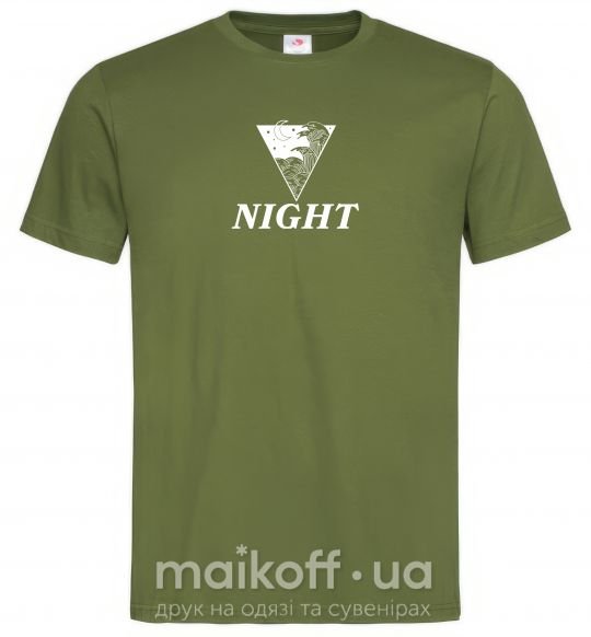 Мужская футболка NIGHT Оливковый фото