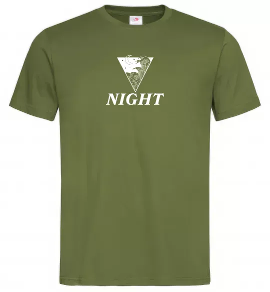 Мужская футболка NIGHT Оливковый фото