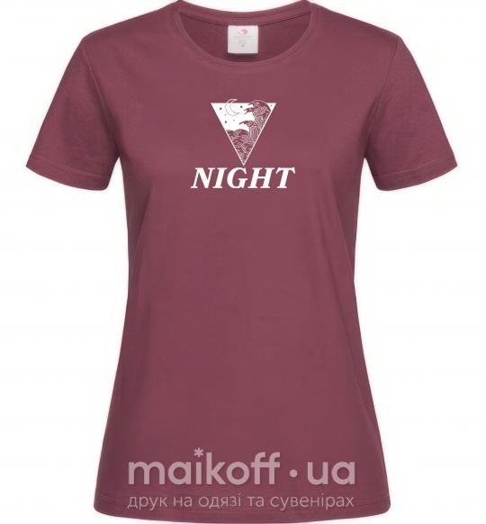 Жіноча футболка NIGHT Бордовий фото