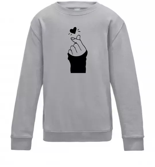 Дитячий світшот Седце із пальців Сірий меланж фото