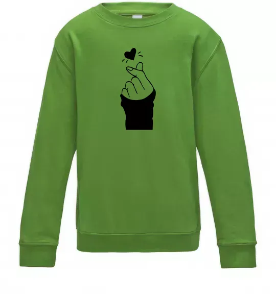 Дитячий світшот Седце із пальців Лаймовий фото