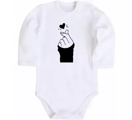 Детский боди Седце із пальців Белый фото