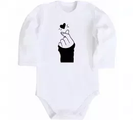 Детский боди Седце із пальців Белый фото