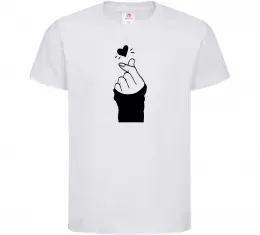 Детская футболка Седце із пальців Белый фото