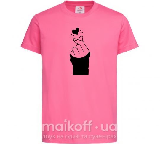 Дитяча футболка Седце із пальців Яскраво-рожевий фото