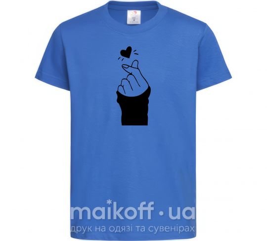 Дитяча футболка Седце із пальців Яскраво-синій фото