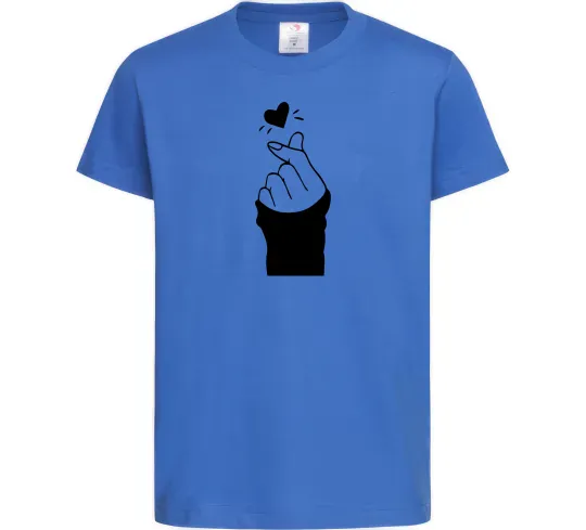 Дитяча футболка Седце із пальців Яскраво-синій фото